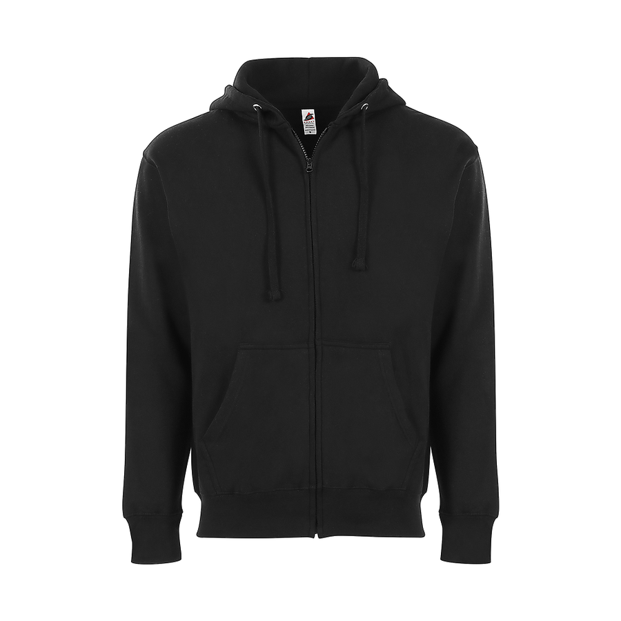 Adult Essential Zip-Up Hoodie 102 — Black (front)
