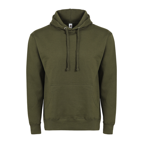 Adult Essential Hoodie 101 — Military Green (front)