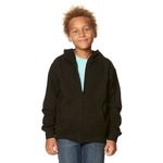 Youth Essential Zip-Up Hoodie 302 — Black (front)
