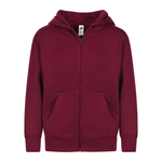 Youth Essential Zip-Up Hoodie 302 — Burgundy (front)