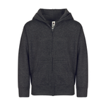 Youth Essential Zip-Up Hoodie 302 — Charcoal Heather (front)