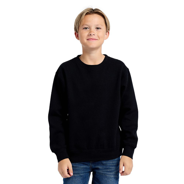 Youth Essential Crew Sweatshirt 303 — Black (front)