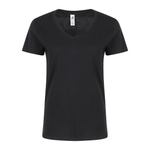 Women's Essential V-Neck Tee 4002 — Black (front)