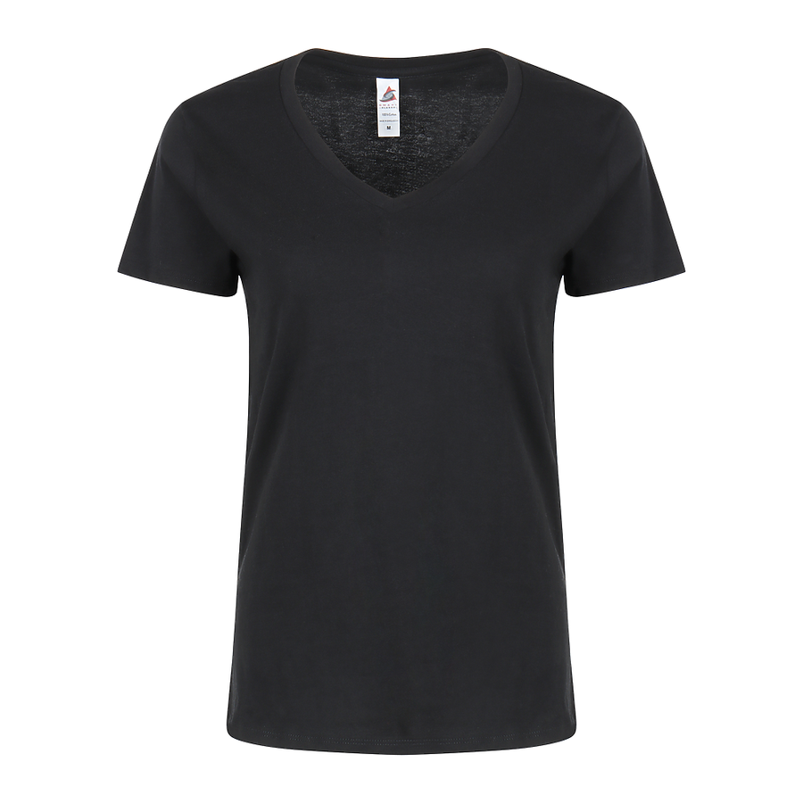 Women's Essential V-Neck Tee 4002 — Black (front)