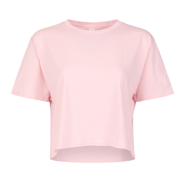 Relaxed Fit Cropped Tee 4003 — Baby Pink (front)