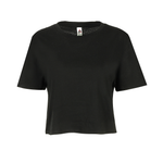 Relaxed Fit Cropped Tee 4003 — Black (front)