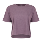 Relaxed Fit Cropped Tee 4003 — Deep Purple Heather (front)