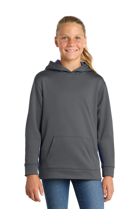 Youth Sport Wick Fleece Colorblock Hooded Pullover YST235 - YST235