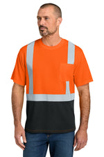 ANSI 107 Class 2 Short Sleeve Mesh Blocked Tee CS205 - CS205 - Safety Orange/ Black