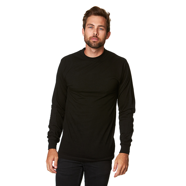 Men's Heavy Long Sleeve Tee M1250 — Black (front)