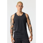 Men's Essential Tank T100 — Charcoal Heather (front)