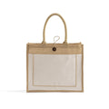 Button-Closure Jute Tote