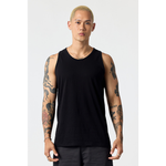 Men's Essential Tank T100 — Black (front)