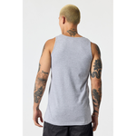 Men's Essential Tank T100 — Heather Grey (back)
