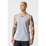 Men's Essential Tank T100 — Heather Grey (front)